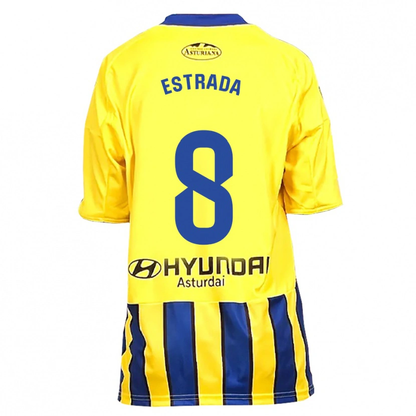Danxen Femme Maillot Nacho Estrada #8 Jaune Bleu Tenues Extérieur 2025/26 T-Shirt