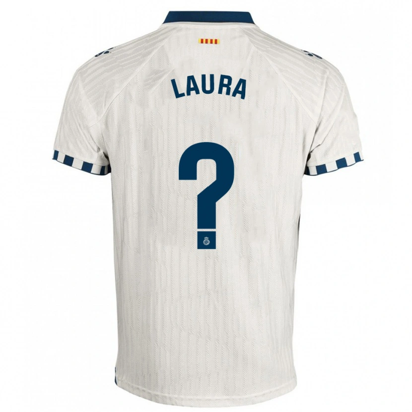 Danxen Femme Maillot Laura Martínez González #0 Blanc Bleu Tenues Extérieur 2025/26 T-Shirt