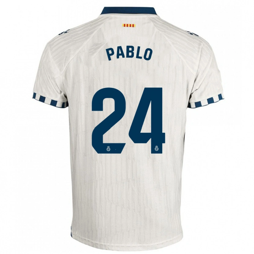 Danxen Femme Maillot Pablo Ramón #24 Blanc Bleu Tenues Extérieur 2025/26 T-Shirt