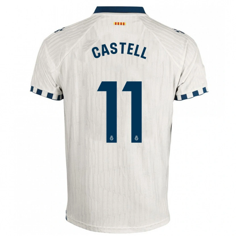 Danxen Femme Maillot Lluc Castell #11 Blanc Bleu Tenues Extérieur 2025/26 T-Shirt