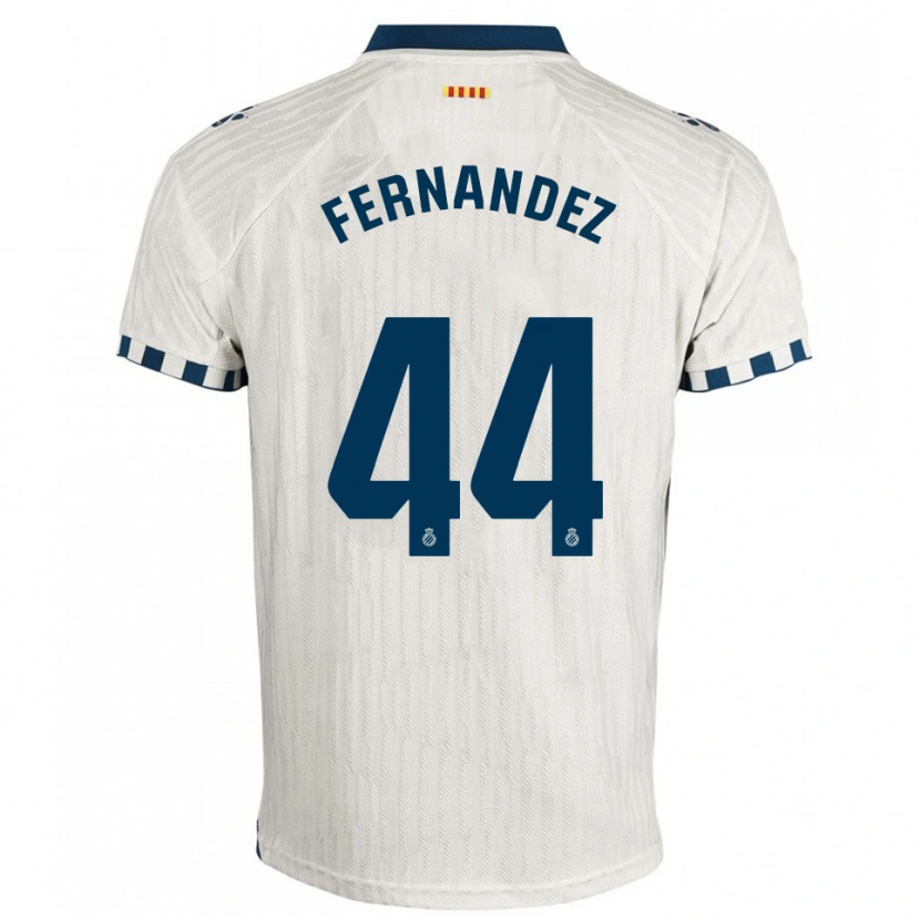 Danxen Femme Maillot Marcos Fernández #44 Blanc Bleu Tenues Extérieur 2025/26 T-Shirt