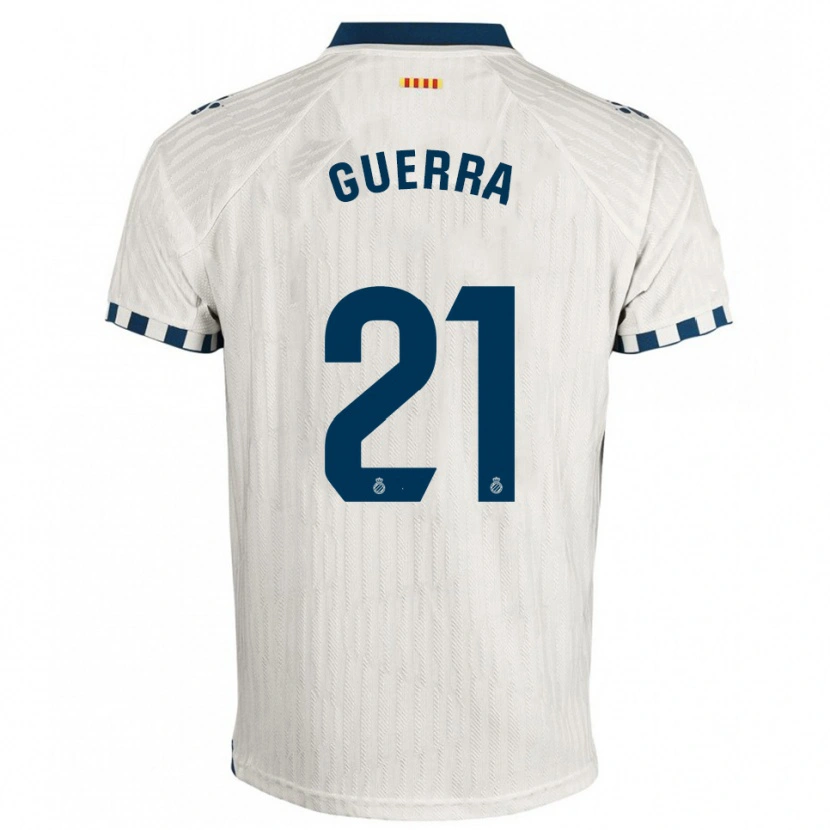 Danxen Femme Maillot Julia Guerra Peiró #21 Blanc Bleu Tenues Extérieur 2025/26 T-Shirt