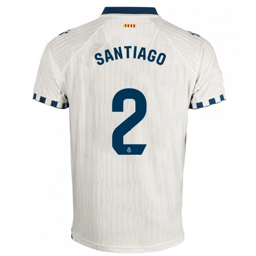 Danxen Femme Maillot David Santiago #2 Blanc Bleu Tenues Extérieur 2025/26 T-Shirt