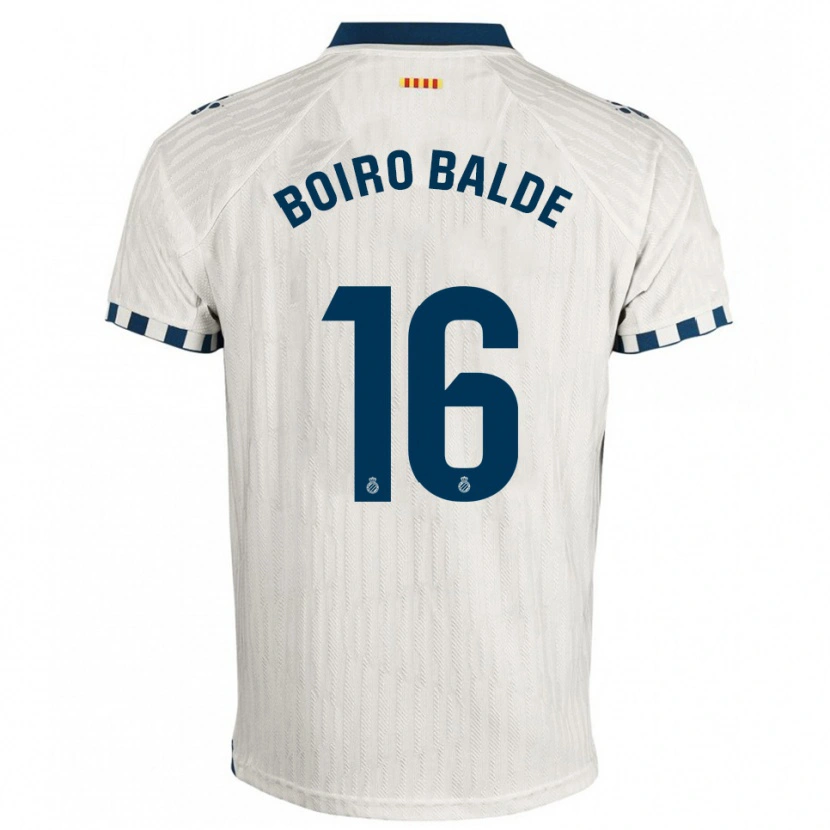Danxen Femme Maillot Issa Boiro Balde #16 Blanc Bleu Tenues Extérieur 2025/26 T-Shirt