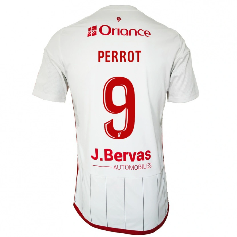 Danxen Femme Maillot Maël Perrot #9 Blanc Rouge Tenues Extérieur 2025/26 T-Shirt
