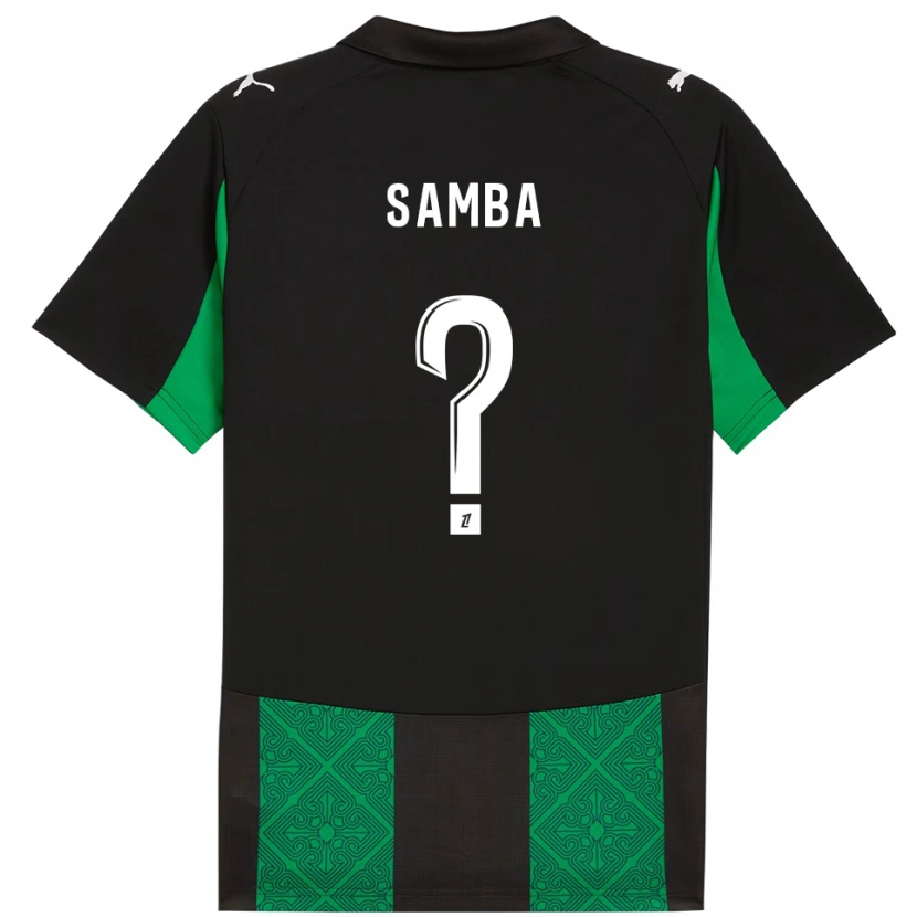 Danxen Femme Maillot Emmanuel Samba #0 Noir Vert Tenues Extérieur 2025/26 T-Shirt