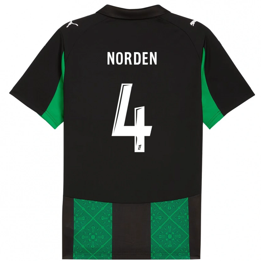 Danxen Femme Maillot Doreen Norden #4 Noir Vert Tenues Extérieur 2025/26 T-Shirt