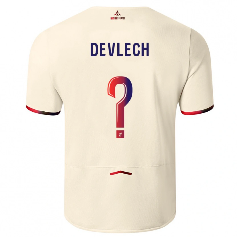 Danxen Femme Maillot Gwenaëlle Devleesschauwer #0 Blanc Cassé Rouge Tenues Extérieur 2025/26 T-Shirt