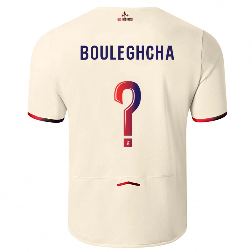 Danxen Femme Maillot Ismail Bouleghcha #0 Blanc Cassé Rouge Tenues Extérieur 2025/26 T-Shirt