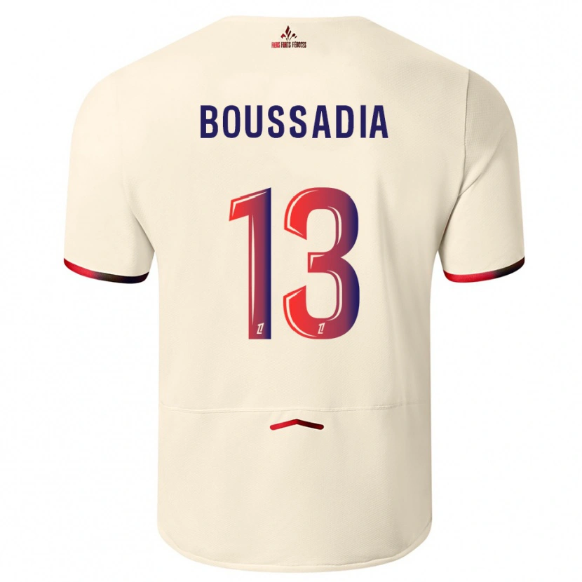 Danxen Femme Maillot Saad Boussadia #13 Blanc Cassé Rouge Tenues Extérieur 2025/26 T-Shirt