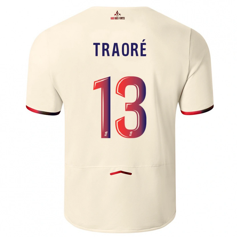 Danxen Femme Maillot Yéli Traoré #13 Blanc Cassé Rouge Tenues Extérieur 2025/26 T-Shirt