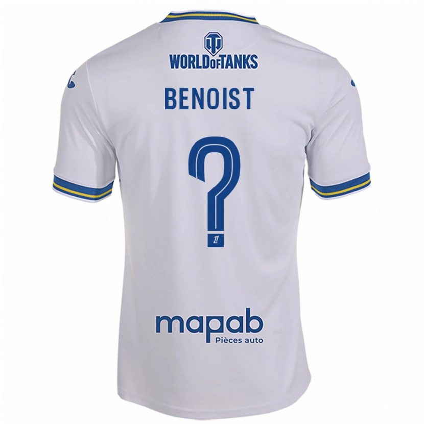 Danxen Femme Maillot Baptiste Benoist #0 Blanc Bleu Ciel Tenues Extérieur 2025/26 T-Shirt