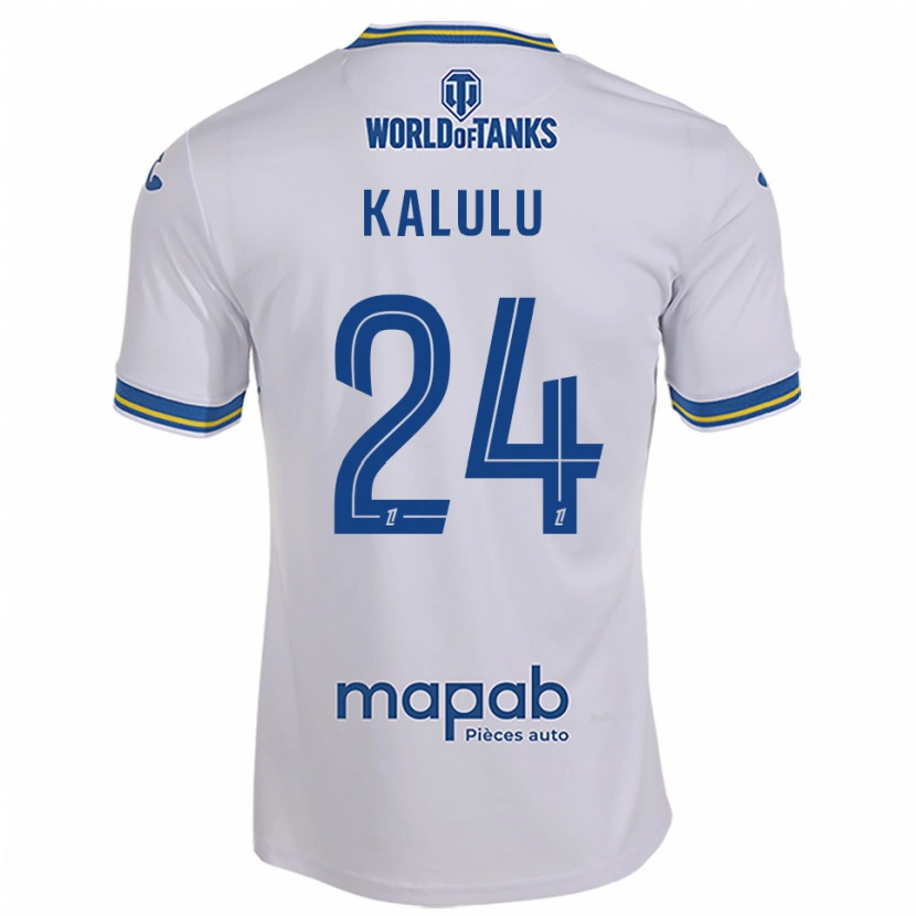 Danxen Femme Maillot Gédéon Kalulu #24 Blanc Bleu Ciel Tenues Extérieur 2025/26 T-Shirt