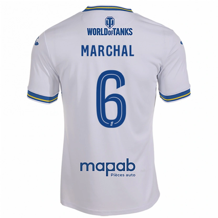 Danxen Femme Maillot Noam Marchal #6 Blanc Bleu Ciel Tenues Extérieur 2025/26 T-Shirt