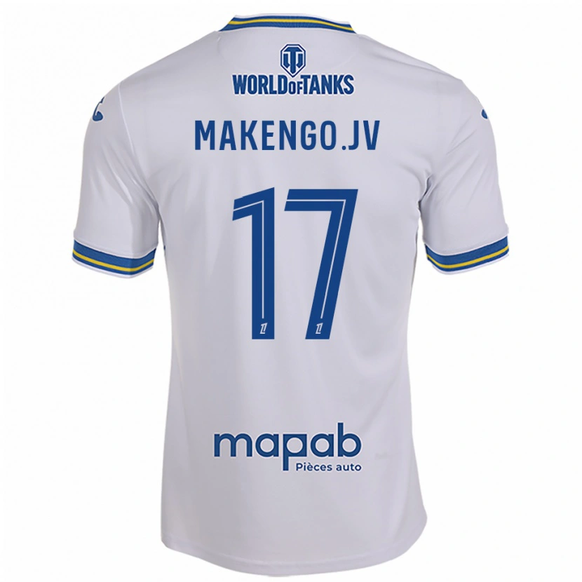 Danxen Femme Maillot Jean-Victor Makengo #17 Blanc Bleu Ciel Tenues Extérieur 2025/26 T-Shirt