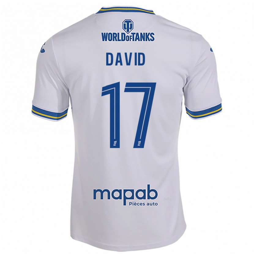 Danxen Femme Maillot Dune David #17 Blanc Bleu Ciel Tenues Extérieur 2025/26 T-Shirt