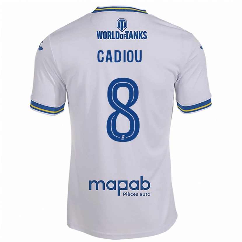 Danxen Femme Maillot Noah Cadiou #8 Blanc Bleu Ciel Tenues Extérieur 2025/26 T-Shirt
