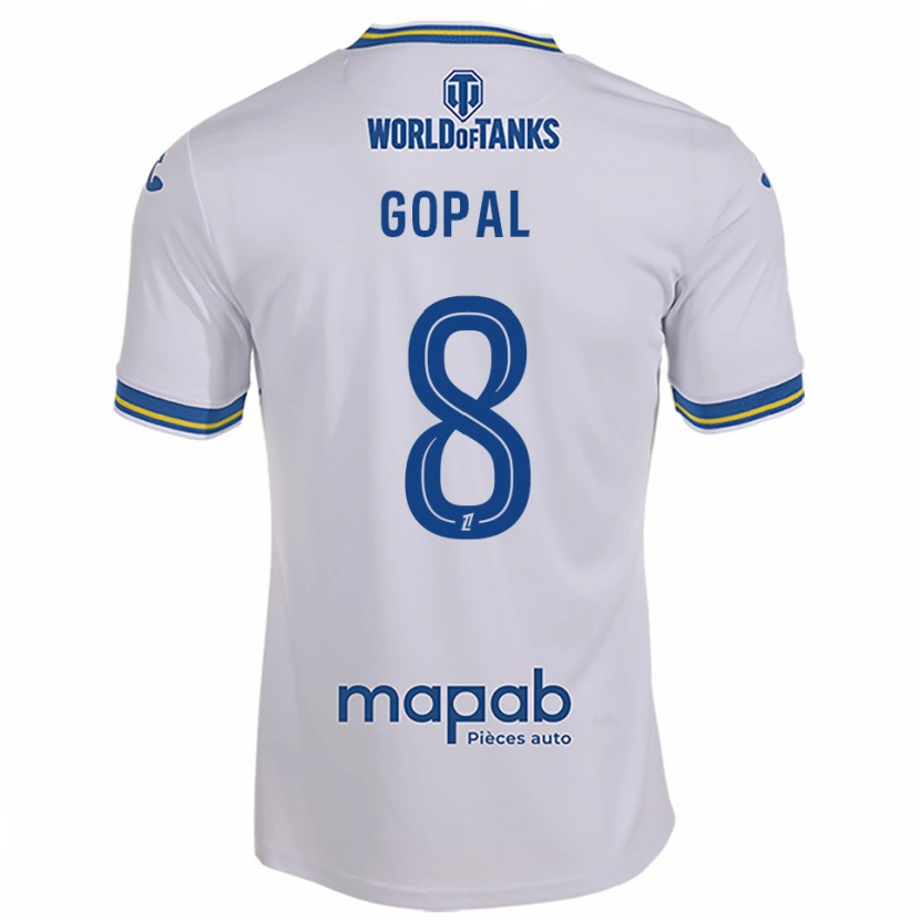 Danxen Femme Maillot Julie Gopal #8 Blanc Bleu Ciel Tenues Extérieur 2025/26 T-Shirt