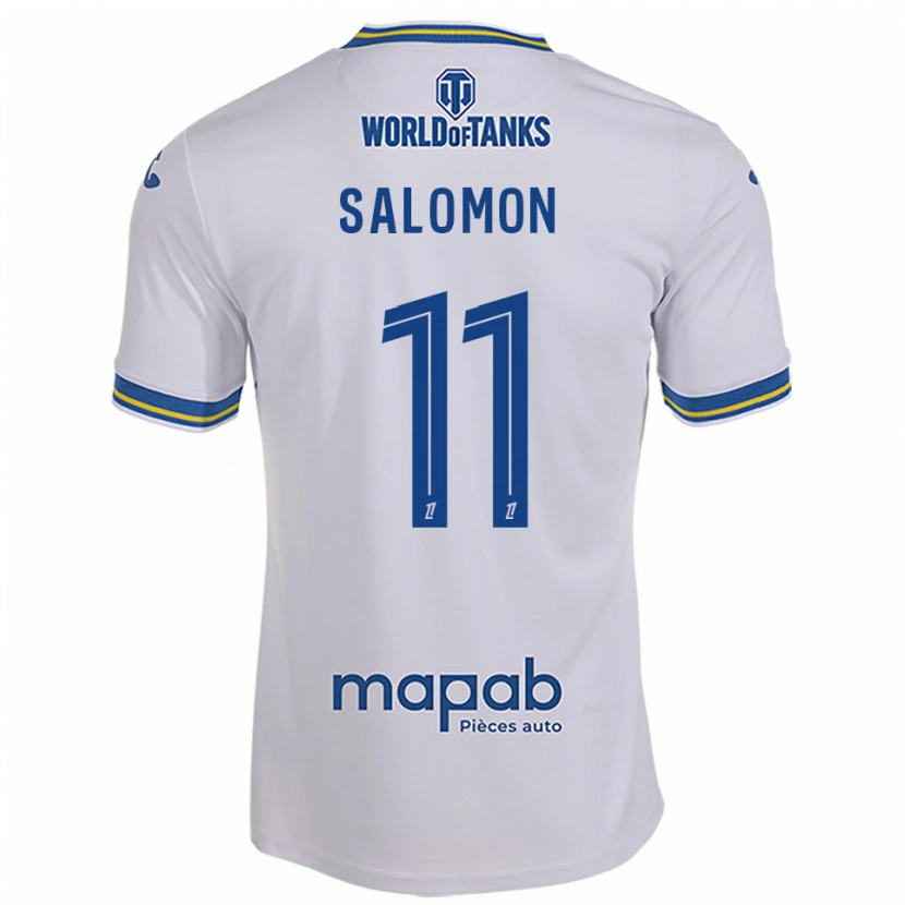 Danxen Femme Maillot Enzo Salomon #11 Blanc Bleu Ciel Tenues Extérieur 2025/26 T-Shirt