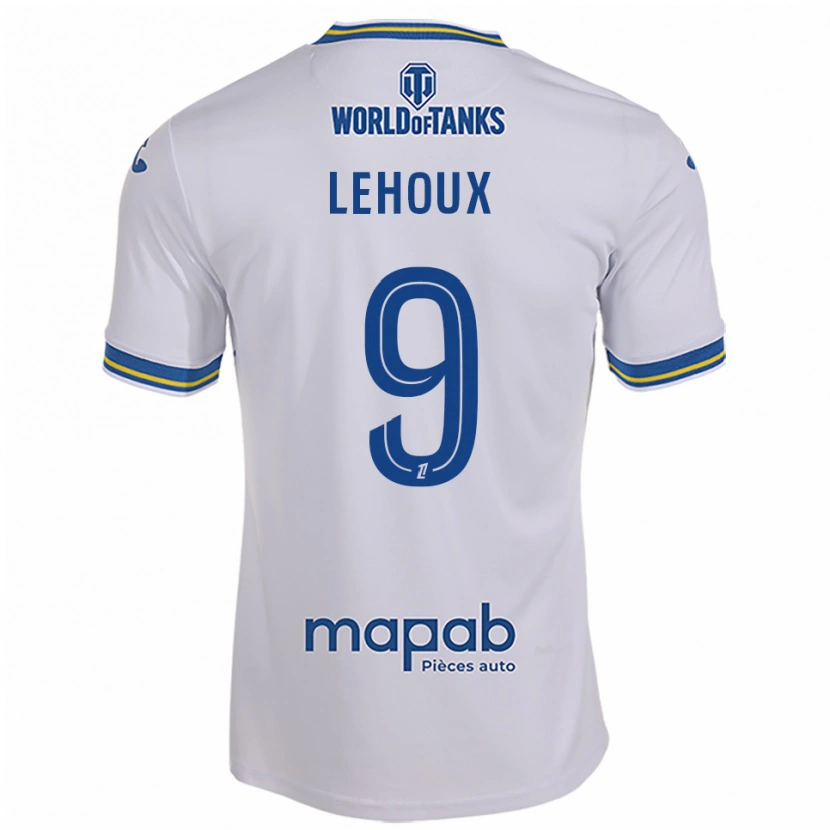 Danxen Femme Maillot Louise Lehoux #9 Blanc Bleu Ciel Tenues Extérieur 2025/26 T-Shirt