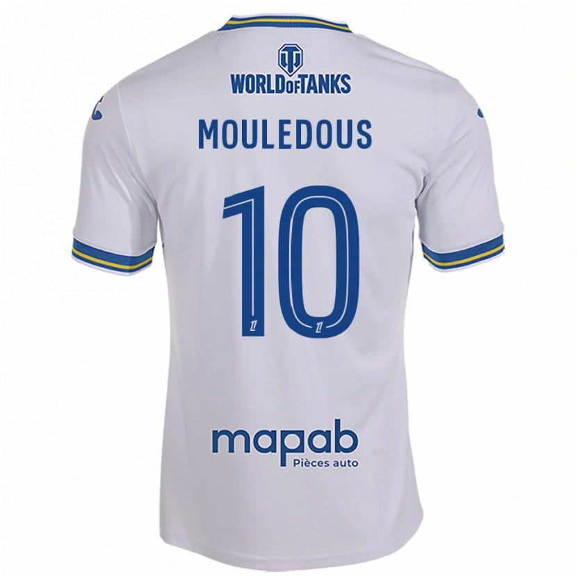 Danxen Femme Maillot Antton Mouledous #10 Blanc Bleu Ciel Tenues Extérieur 2025/26 T-Shirt