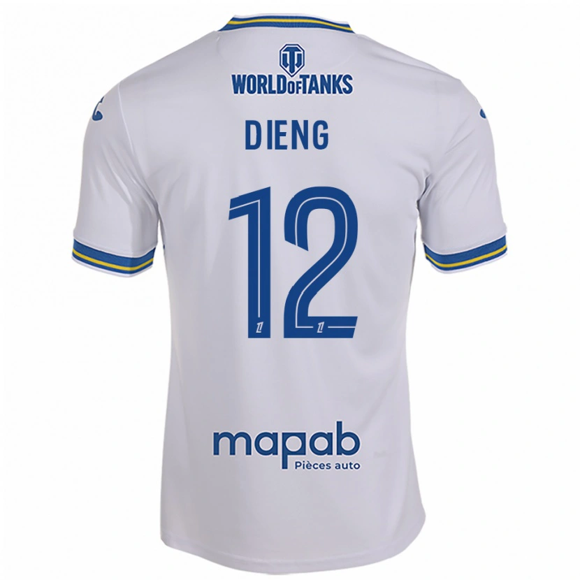 Danxen Femme Maillot Bamba Dieng #12 Blanc Bleu Ciel Tenues Extérieur 2025/26 T-Shirt