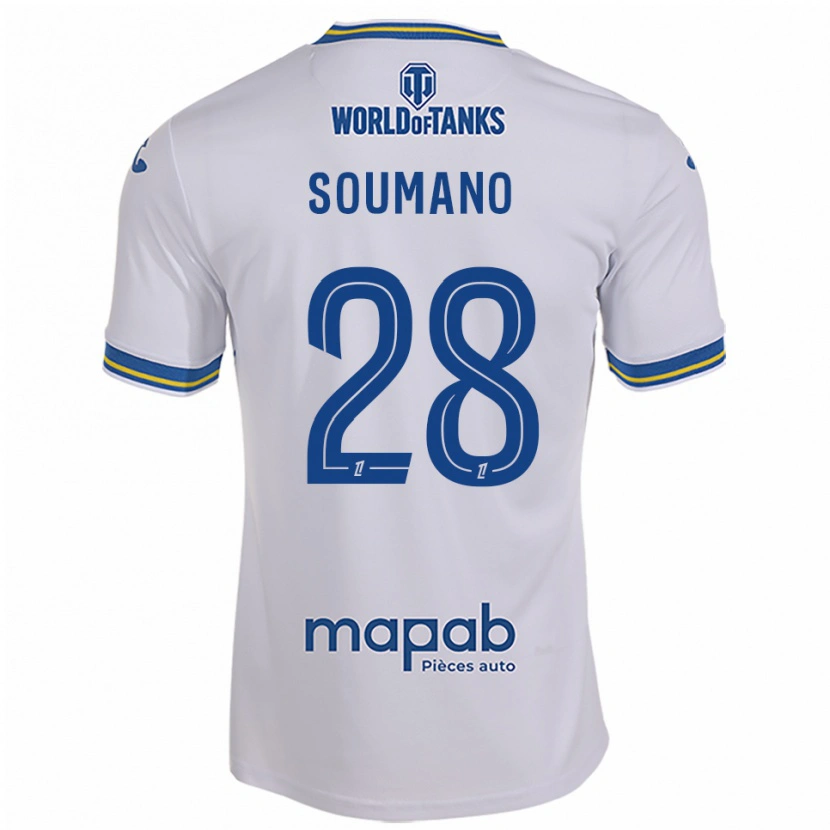 Danxen Femme Maillot Sambou Soumano #28 Blanc Bleu Ciel Tenues Extérieur 2025/26 T-Shirt