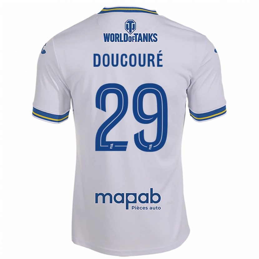 Danxen Femme Maillot Siriné Doucouré #29 Blanc Bleu Ciel Tenues Extérieur 2025/26 T-Shirt
