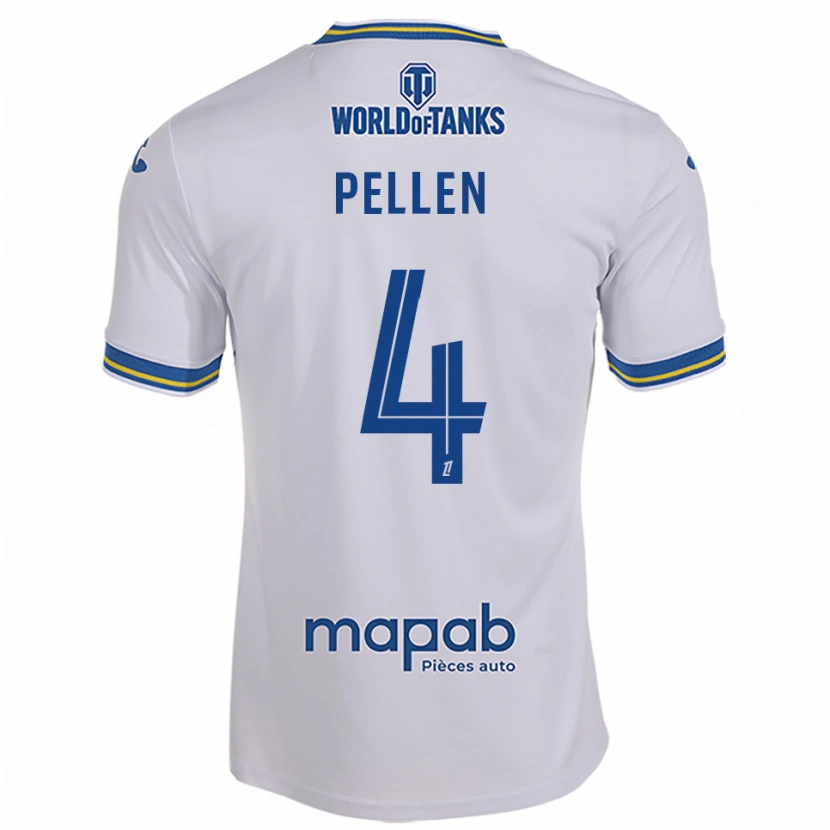 Danxen Femme Maillot Louise Pellen #4 Blanc Bleu Ciel Tenues Extérieur 2025/26 T-Shirt
