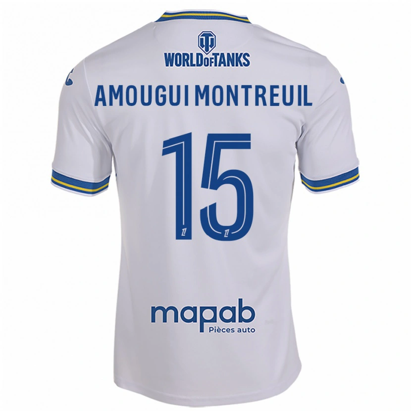 Danxen Femme Maillot Maceo Amougui Montreuil #15 Blanc Bleu Ciel Tenues Extérieur 2025/26 T-Shirt