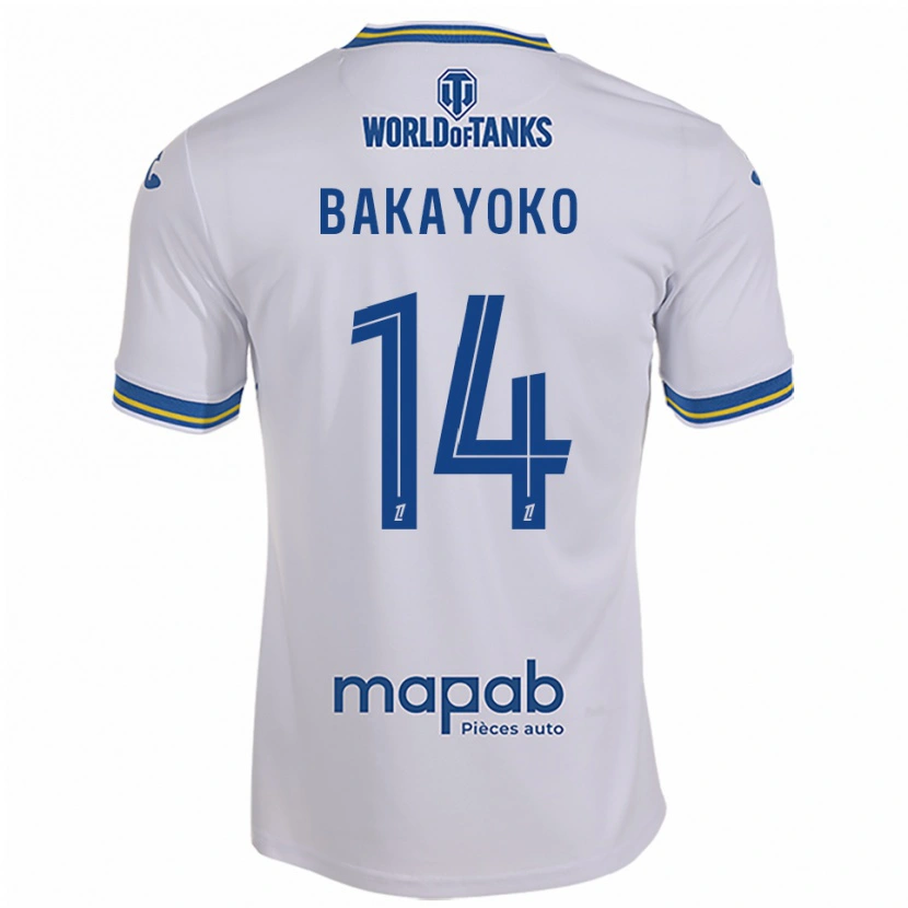 Danxen Femme Maillot Tiemoué Bakayoko #14 Blanc Bleu Ciel Tenues Extérieur 2025/26 T-Shirt
