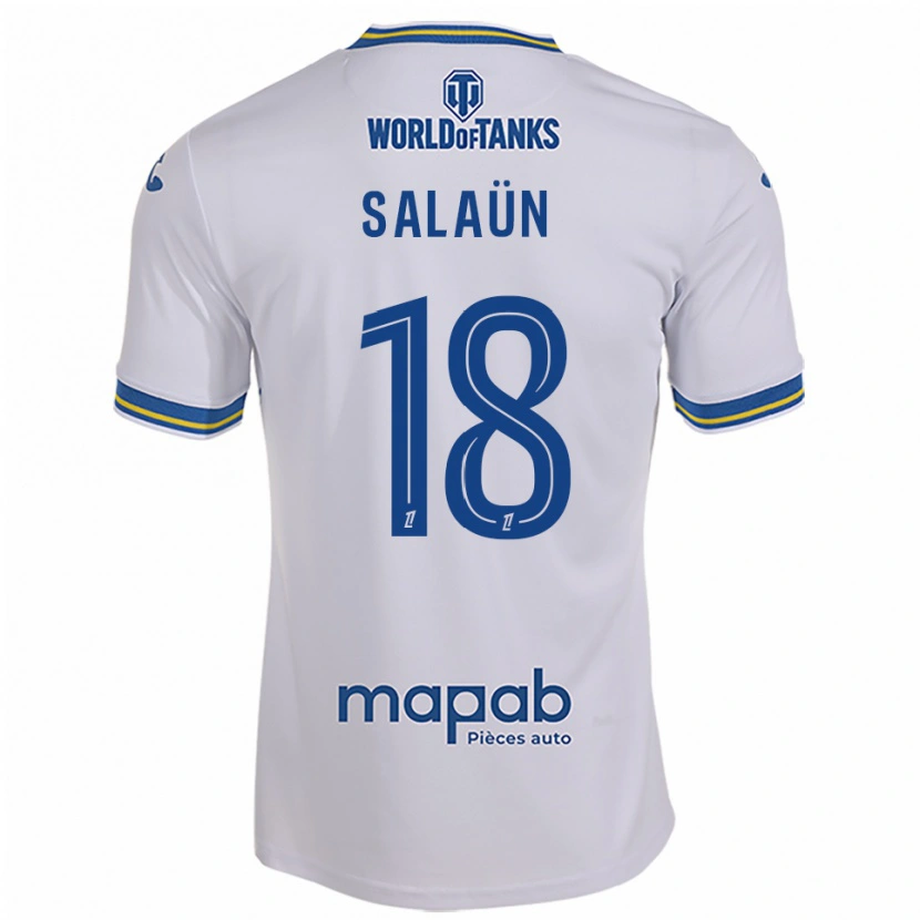 Danxen Femme Maillot Elody Salaün #18 Blanc Bleu Ciel Tenues Extérieur 2025/26 T-Shirt