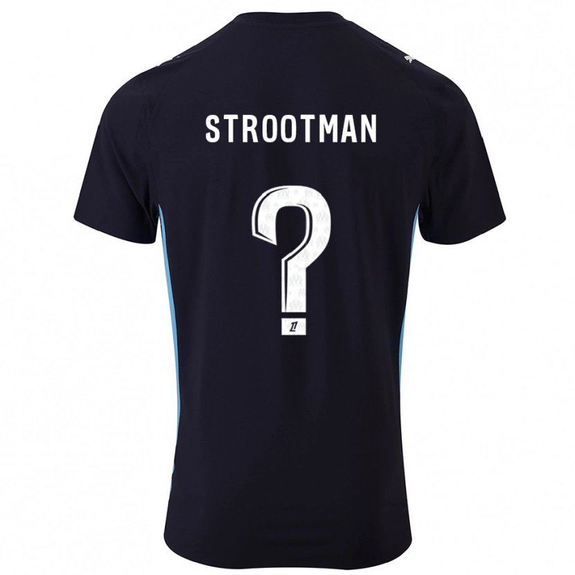 Danxen Femme Maillot Kevin Strootman #0 Noir Bleu Ciel Tenues Extérieur 2025/26 T-Shirt