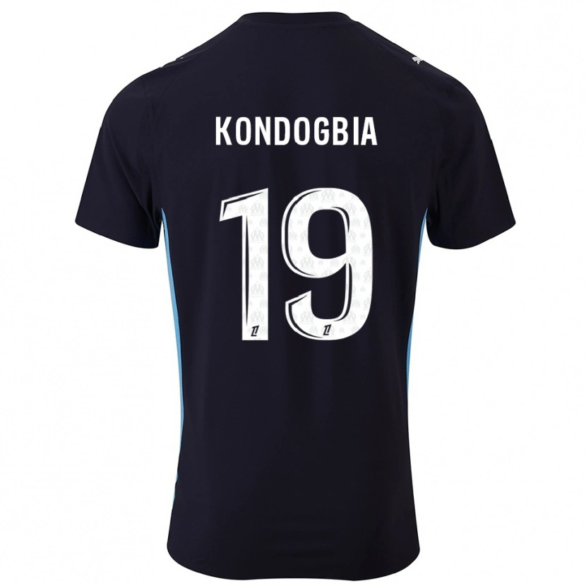 Danxen Femme Maillot Geoffrey Kondogbia #19 Noir Bleu Ciel Tenues Extérieur 2025/26 T-Shirt
