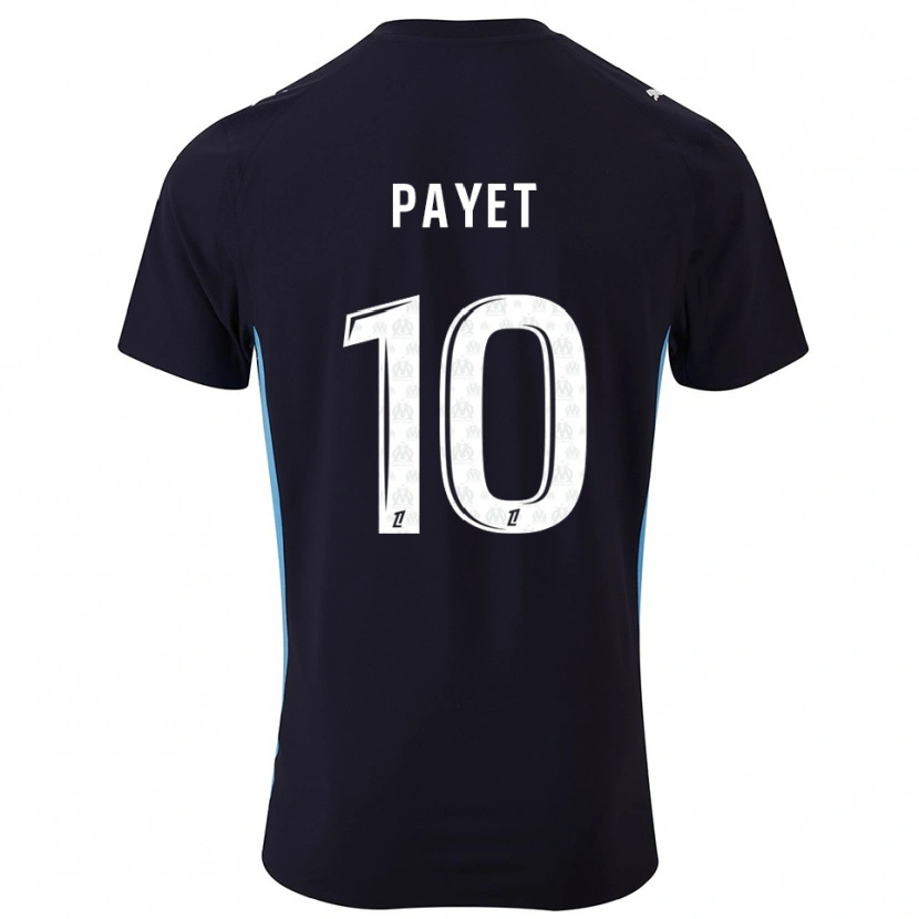 Danxen Femme Maillot Dimitri Payet #10 Noir Bleu Ciel Tenues Extérieur 2025/26 T-Shirt