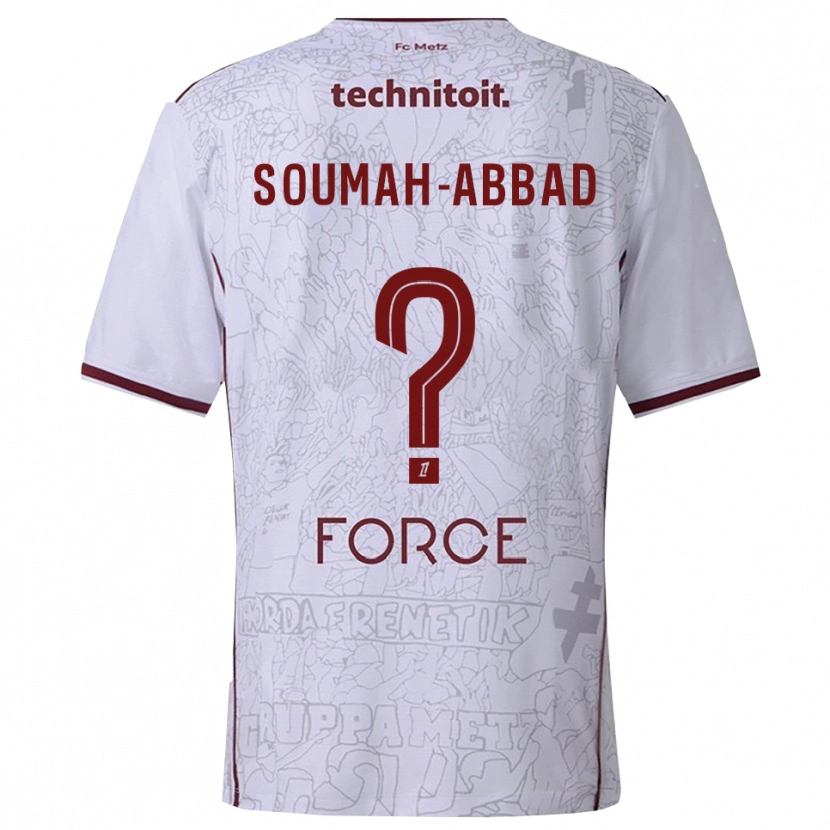 Danxen Femme Maillot Édouard Soumah-Abbad #0 Blanc Bourgogne Tenues Extérieur 2025/26 T-Shirt