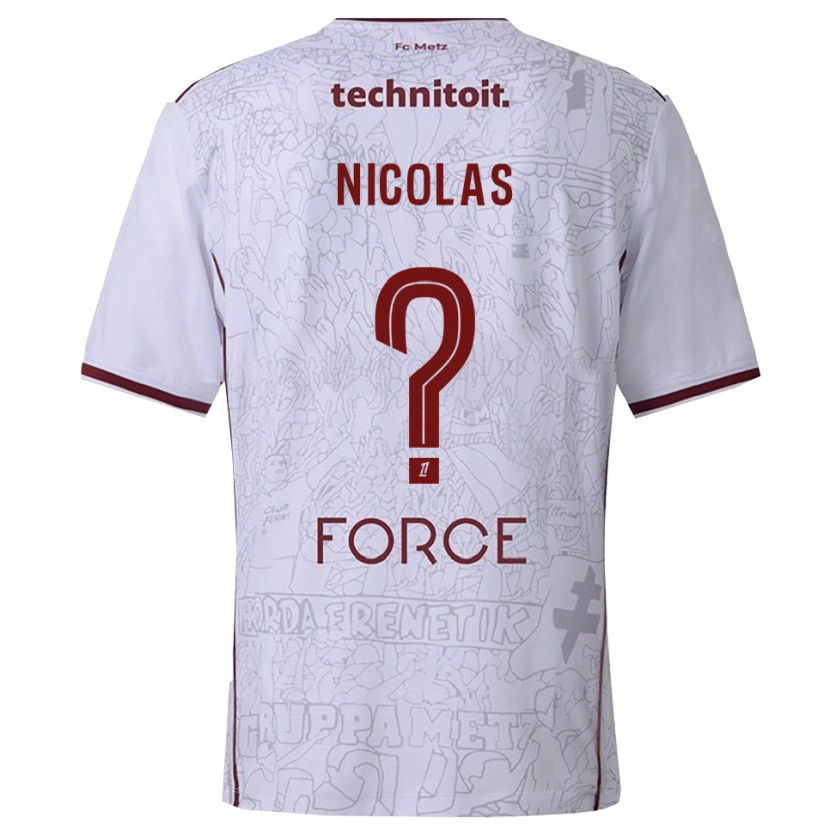 Danxen Femme Maillot Max-Henry Nicolas #0 Blanc Bourgogne Tenues Extérieur 2025/26 T-Shirt