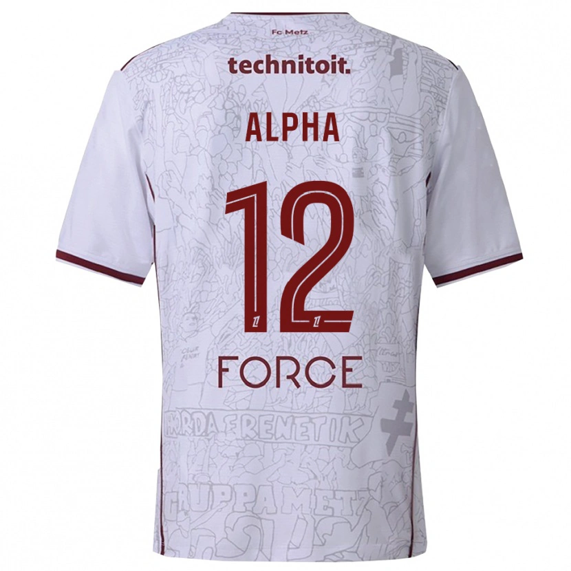 Danxen Femme Maillot Alpha Touré #12 Blanc Bourgogne Tenues Extérieur 2025/26 T-Shirt