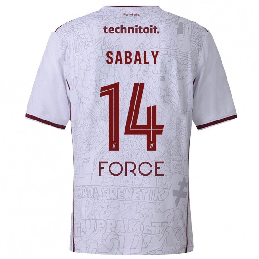Danxen Femme Maillot Cheikh Sabaly #14 Blanc Bourgogne Tenues Extérieur 2025/26 T-Shirt