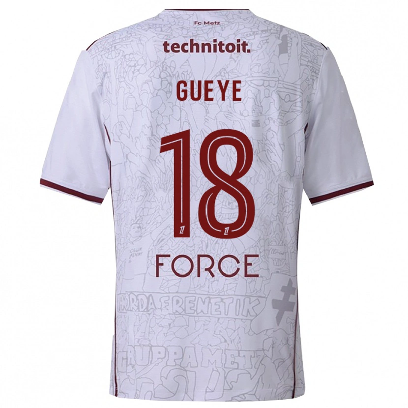 Danxen Femme Maillot Idrissa Gueye #18 Blanc Bourgogne Tenues Extérieur 2025/26 T-Shirt