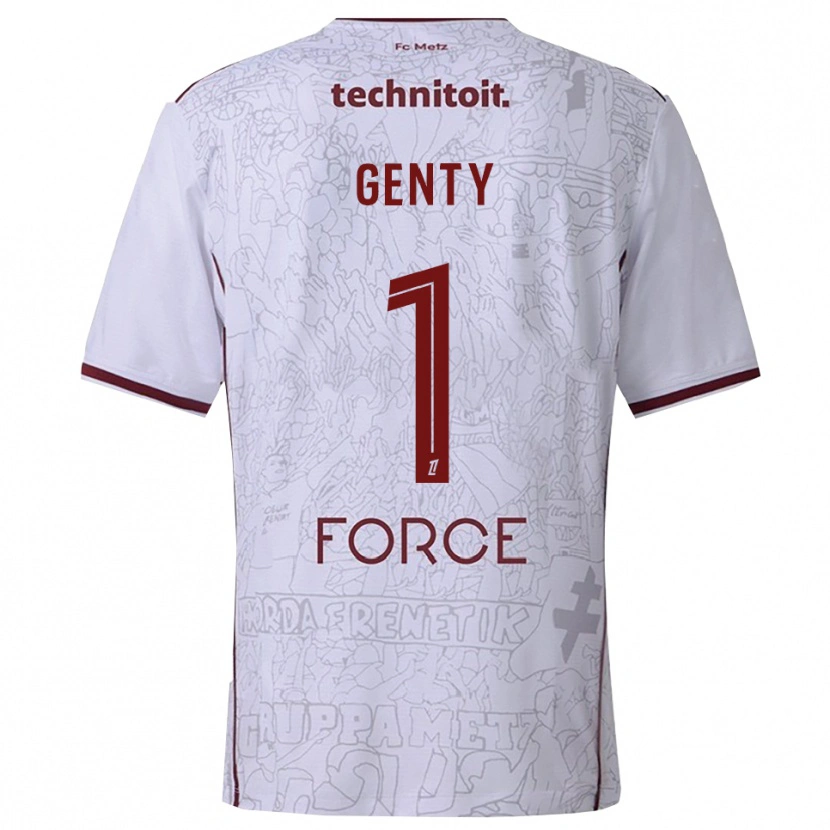 Danxen Femme Maillot Julie Genty #1 Blanc Bourgogne Tenues Extérieur 2025/26 T-Shirt
