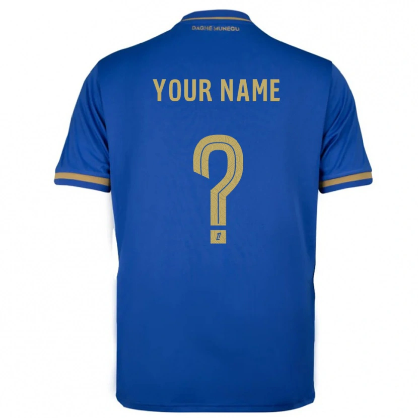 Danxen Femme Maillot Votre Nom #0 Bleu Or Tenues Extérieur 2025/26 T-Shirt