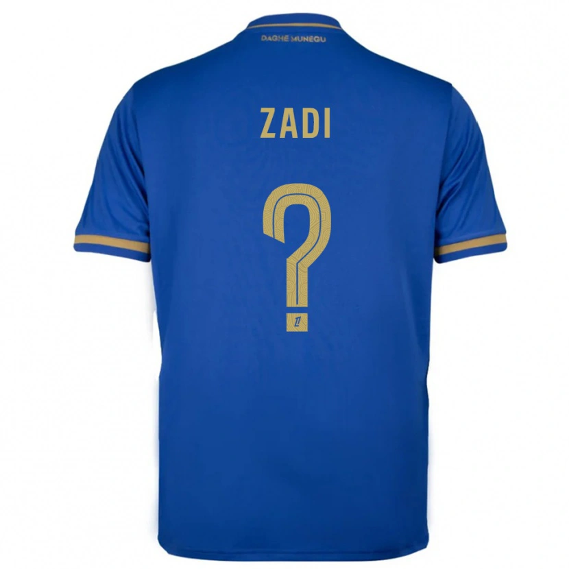Danxen Femme Maillot Alain Zadi #0 Bleu Or Tenues Extérieur 2025/26 T-Shirt
