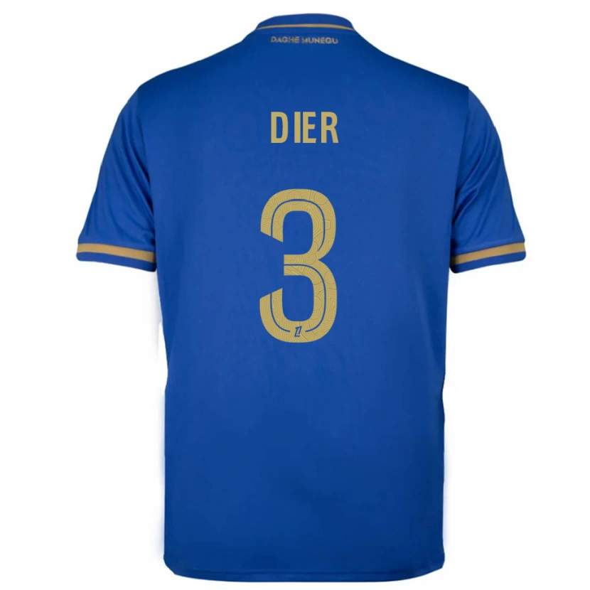 Danxen Femme Maillot Eric Dier #3 Bleu Or Tenues Extérieur 2025/26 T-Shirt