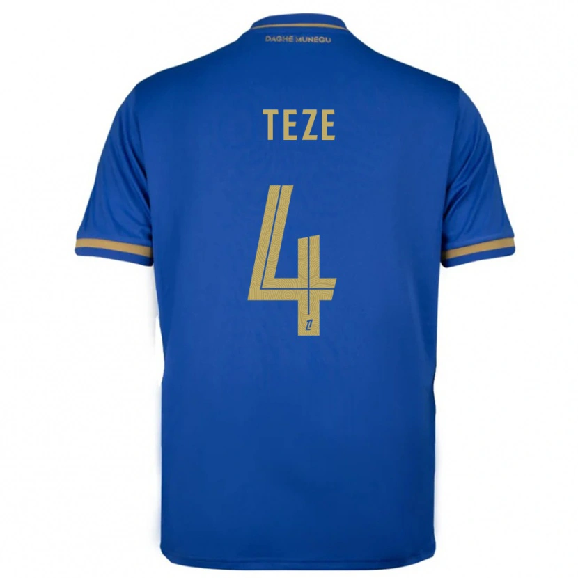 Danxen Femme Maillot Jordan Teze #4 Bleu Or Tenues Extérieur 2025/26 T-Shirt