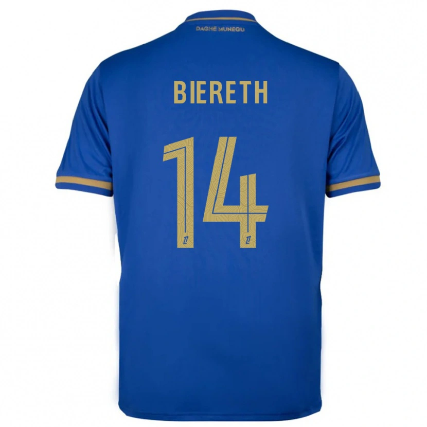 Danxen Femme Maillot Mika Biereth #14 Bleu Or Tenues Extérieur 2025/26 T-Shirt