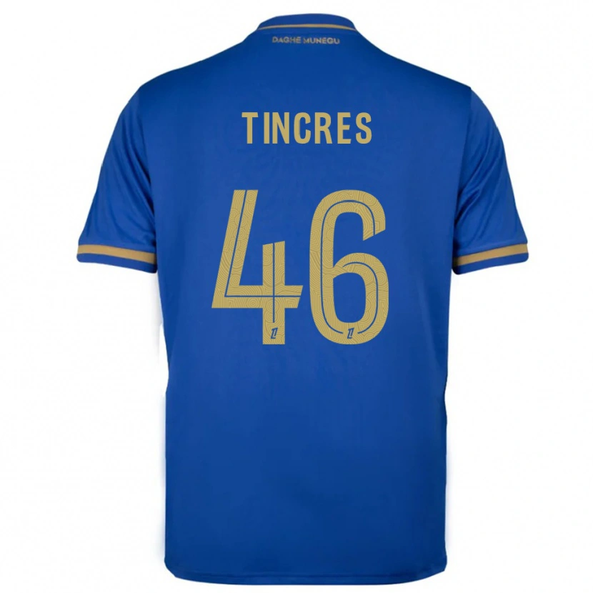 Danxen Femme Maillot Joan Tincres #46 Bleu Or Tenues Extérieur 2025/26 T-Shirt