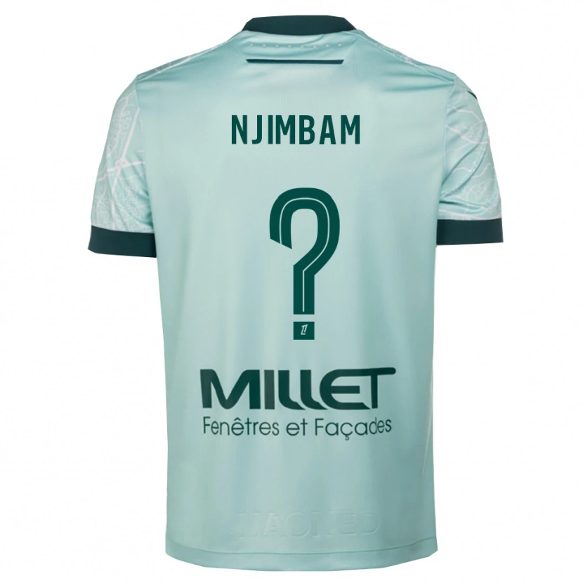 Danxen Femme Maillot Junior Njimbam #0 Vert Blanc Tenues Extérieur 2025/26 T-Shirt