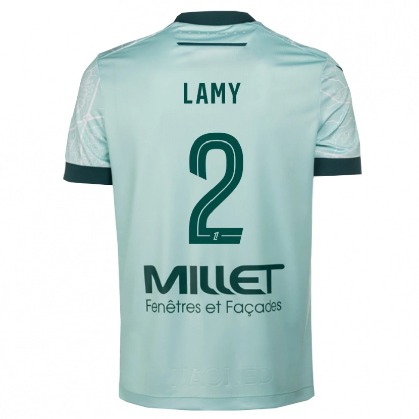 Danxen Femme Maillot Hugo Lamy #2 Vert Blanc Tenues Extérieur 2025/26 T-Shirt