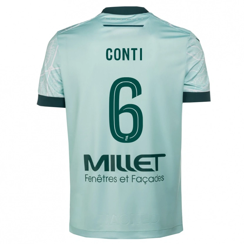 Danxen Femme Maillot Alexandre Conti #6 Vert Blanc Tenues Extérieur 2025/26 T-Shirt